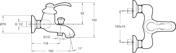 ��������� Jacob Delafon Fairfax E71090-CP ��� ����� � �����