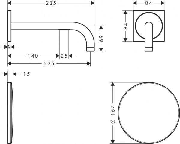 ��������� Axor Uno 38120670 ��� ��������, ������ �������