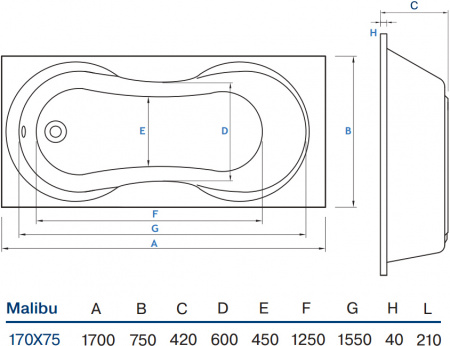 ��������� ����� Koller Pool Malibu 170x75