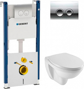 ��������  ������� ����������� ��� �������� Geberit Duofix Delta 458.124.21.1 3 � 1 � ������� ����� + ������-������� Jacob Delafon Patio E70021 � �����