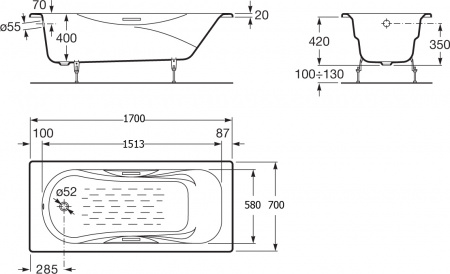 �������� ����� Roca Malibu 233360000 170x70 �� + ���������