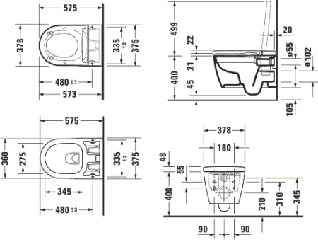��������  ������ ��������� Duravit ME by Starck 2529090000 + ������� ����������� ��� �������� TECE Base K440322 � ������� �����