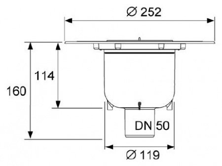 ���� ��� ���� Tece TECEdrainpoint S ������������ DN 50 3601600