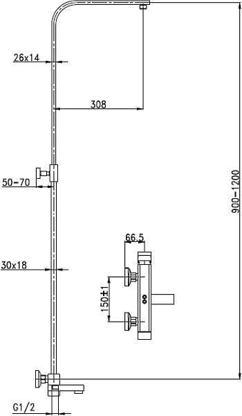 ������� ������ Aquanet Gotic AF440-72-S-B