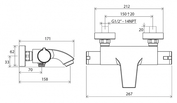 ��������� Ravak Termo 200 TE 082.00/150 ��� ����� � �����