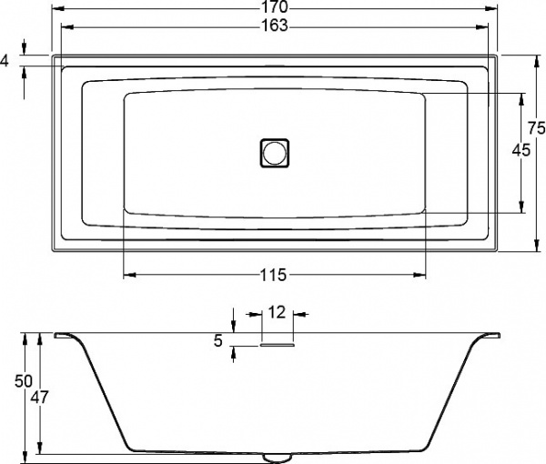��������� ����� Riho Still Square 170�75