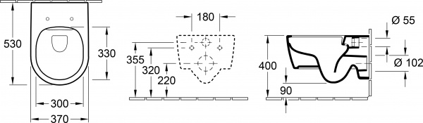     Villeroy & Boch Collaro 4626HS01 alpin,    +     Villeroy & Boch 92242700 +   Villeroy & Boch Viconnect 922400RE  