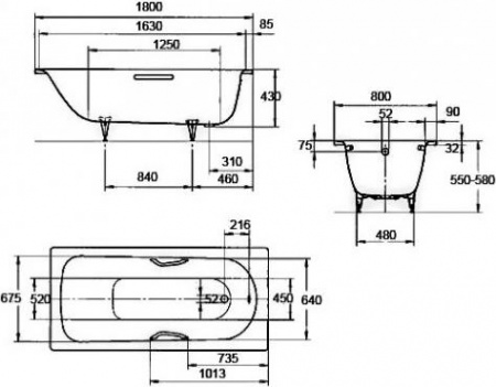 �������� ����� Kaldewei Advantage Saniform Plus 375-1 � ��������� Anti-Slip � Easy-Clean