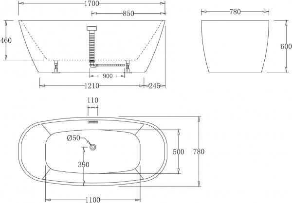��������� ����� BelBagno BB72-1700 170x80