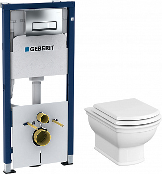 �������� ������ ��������� VitrA Valarte 7805B003-0075 + ������-������� � ����������� + ����������� Geberit Duofix 458.128.21.1 4 � 1 � ������� �����, ����