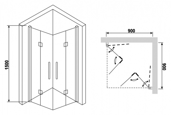 ������� ������ RGW Leipzig LE-36 900x900x1950 ������� ����, ������ ������