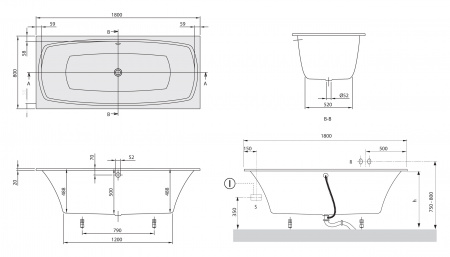 ��������� ����� Villeroy & Boch My Art UBQ180MYA2V-01 180x80, alpin