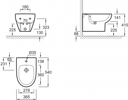 ��������  ���� ��������� Jacob Delafon Odeon Up E4765 + ������� ����������� ��� ���� Grohe Rapid SL 38553001 + ��������� Hansgrohe Focus E2 31920000 �