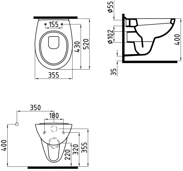 ��������  ������� ����������� ��� �������� Geberit Duofix Delta 458.124.21.1 3 � 1 � ������� ����� + ������ ��������� Bien TPKA052AMVP0W3000